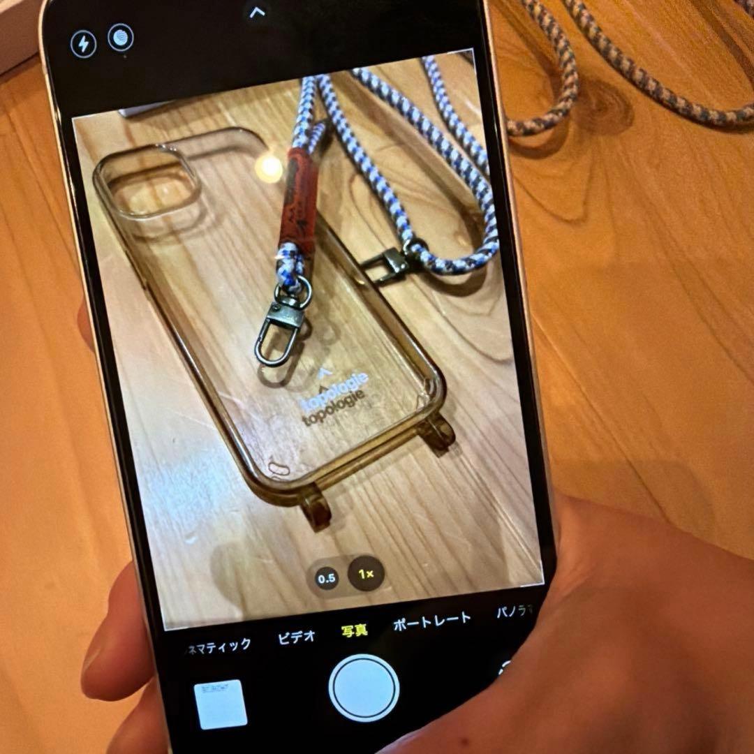 iPhone14 256GB ホワイト　topologie スマホショルダー付き
