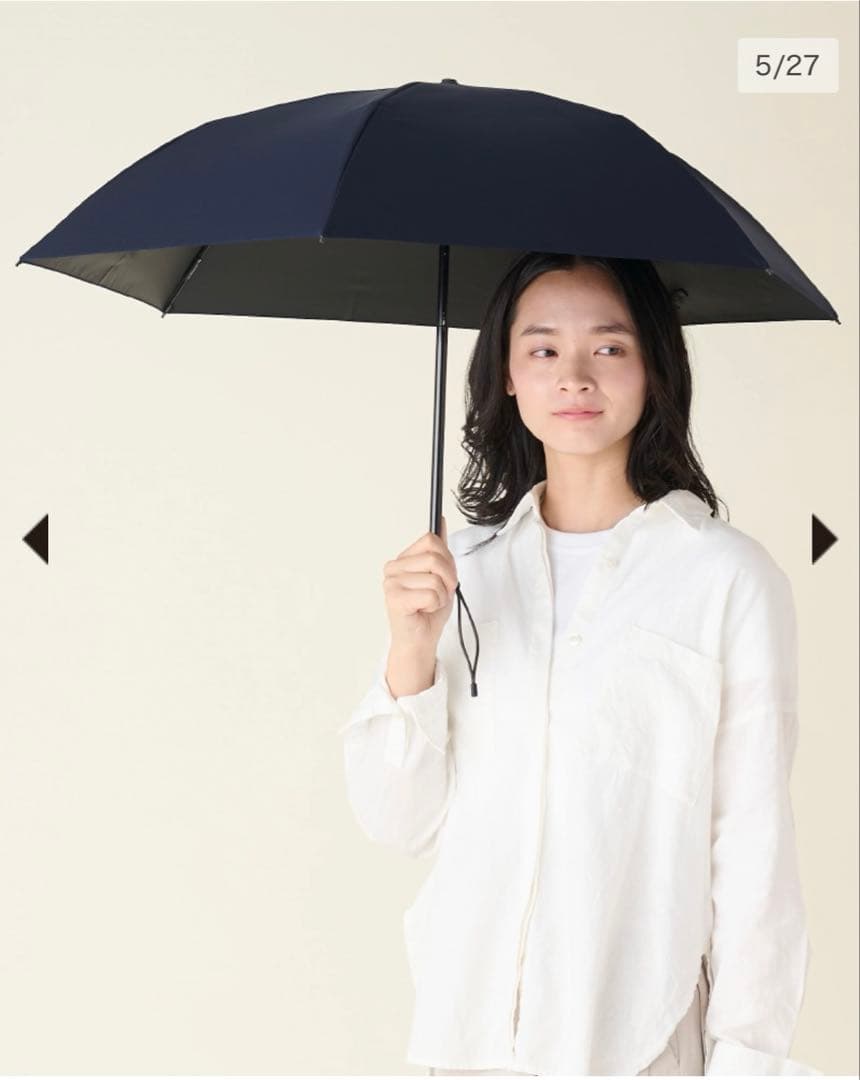 SUN BARRIER 100 ネイビー 折りたたみ傘