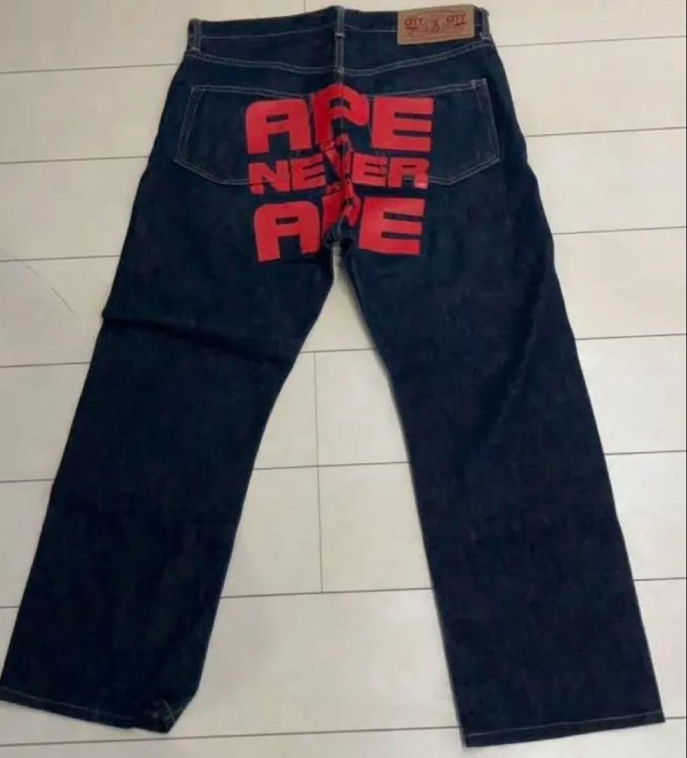 最終値下げ！A BATHING APE ダークブルーデニムパンツ