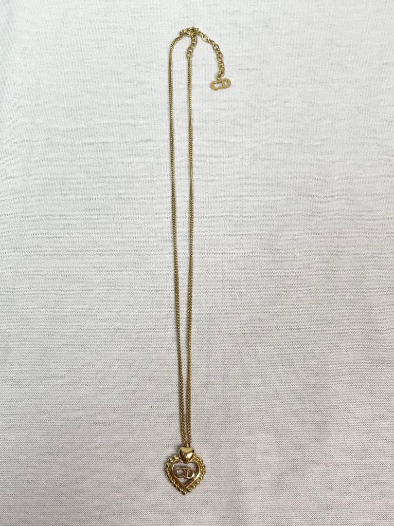 A88 クリスチャンディオール ネックレス CDロゴ ハート ゴールド