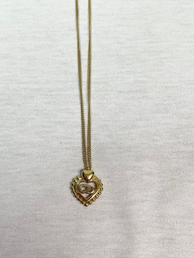A88 クリスチャンディオール ネックレス CDロゴ ハート ゴールド