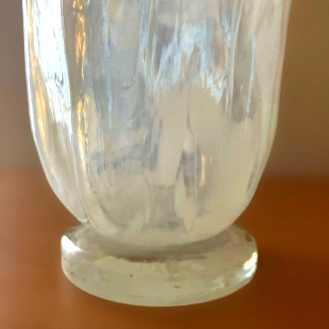 IWATA GLASS 昭和レトロ　花瓶　岩田ガラス　岩田硝子　台座付き　花型