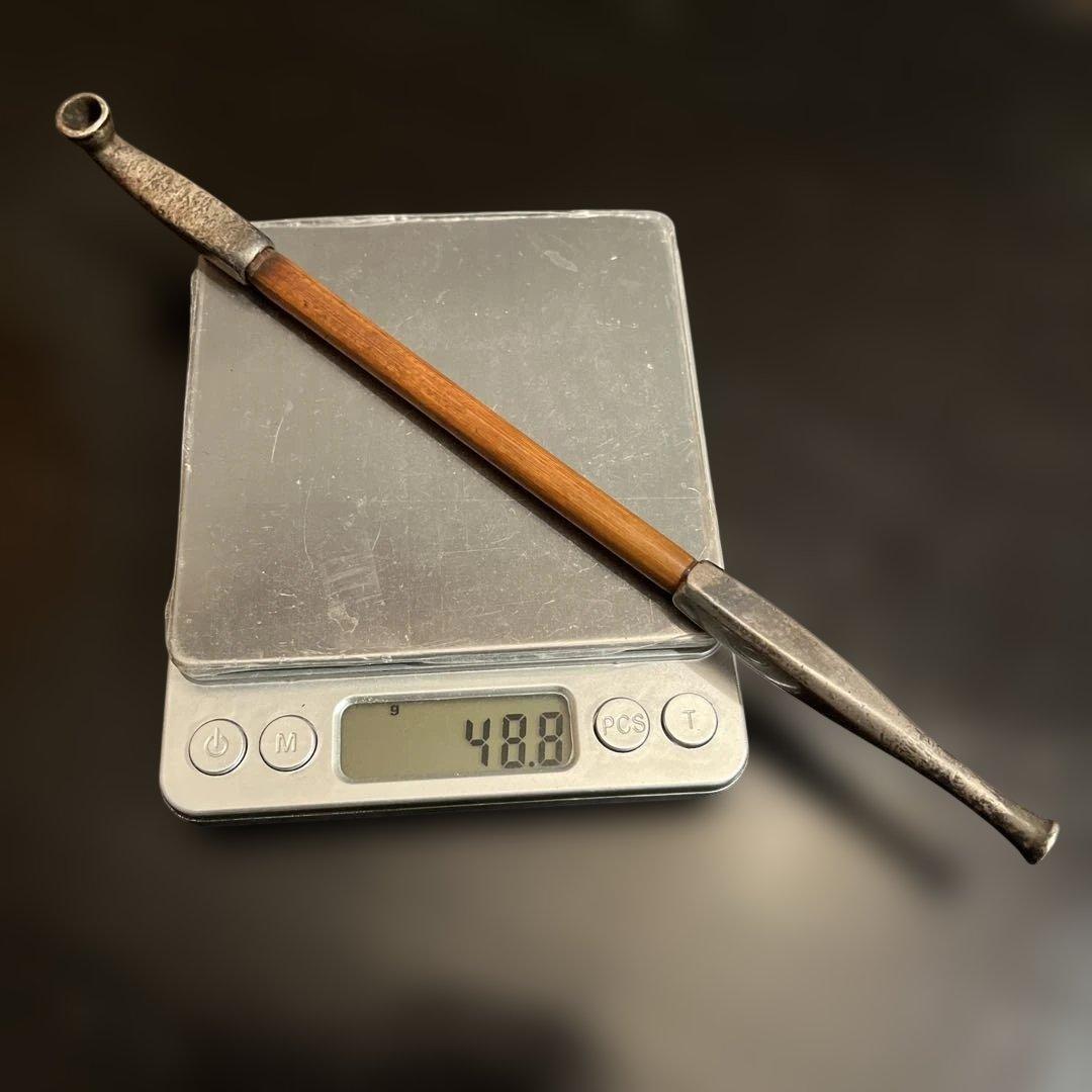 ド*猫様 純銀製　刻印　キセル　時代物　送料無料　総重量48.8g