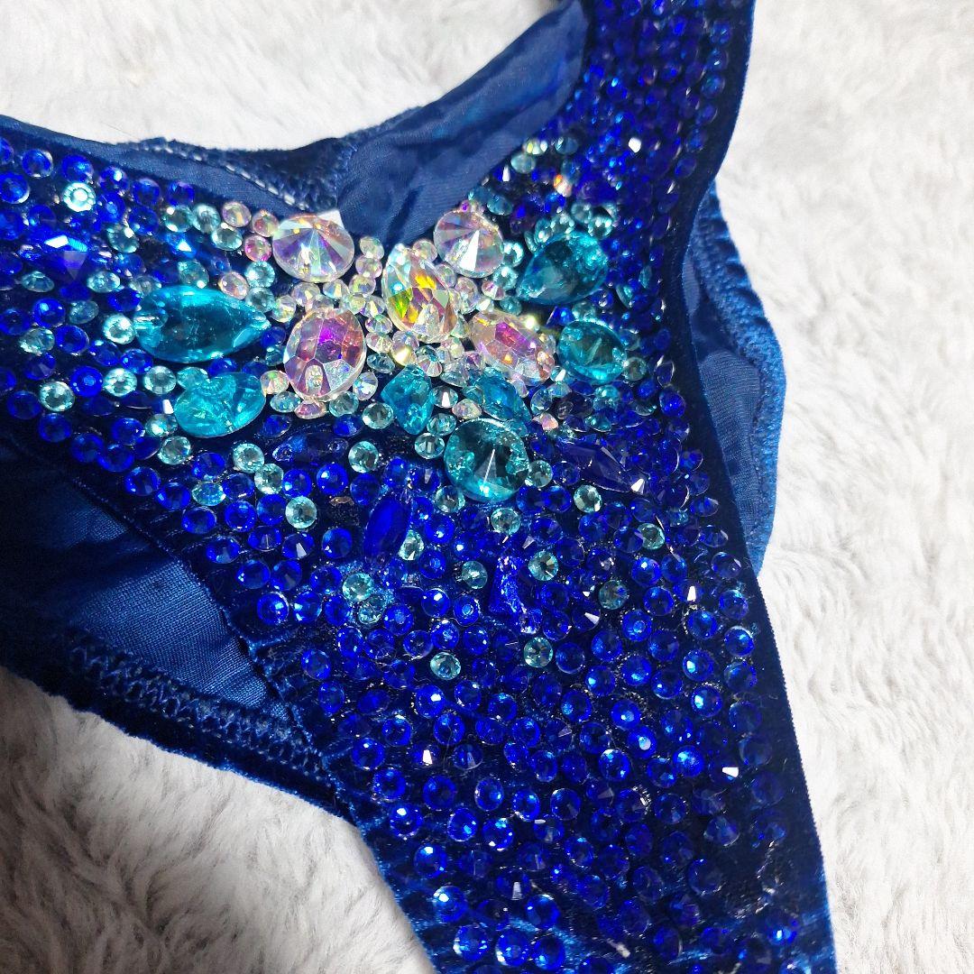 ビーズ装飾 青系 セパレートビキニ