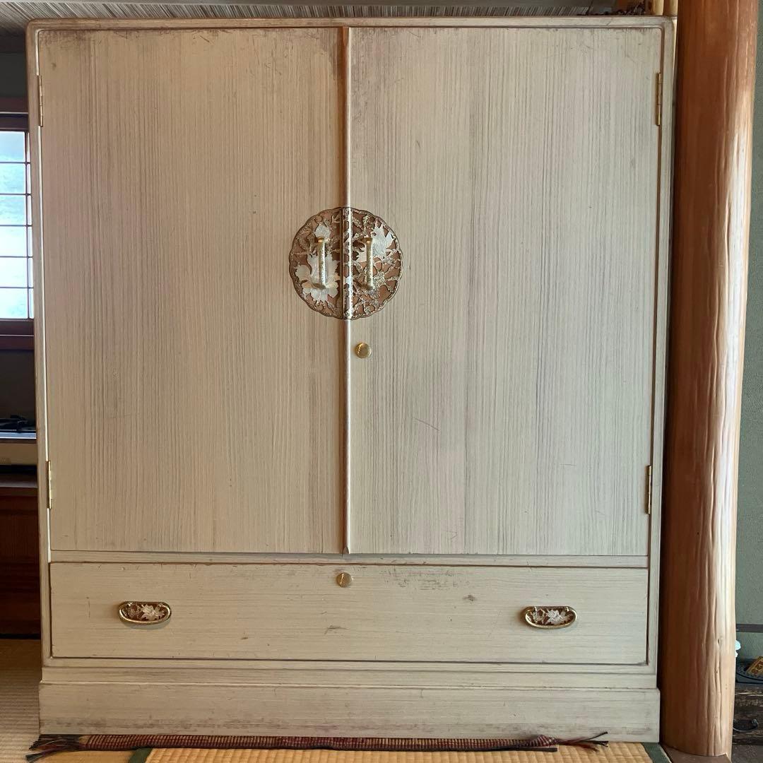 加茂総桐たんす　伝統工芸品　桐ダンス　和ダンス　着物用箪笥　鍵付き　送料込み