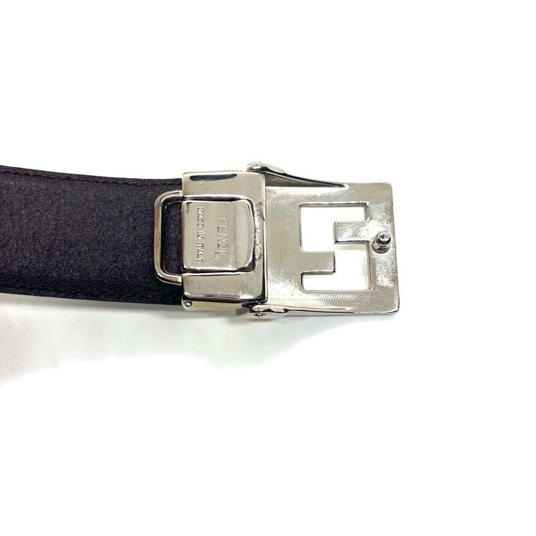 【極美品】FENDI フェンディ　ベルト　Fロゴ　ブラック　レザー