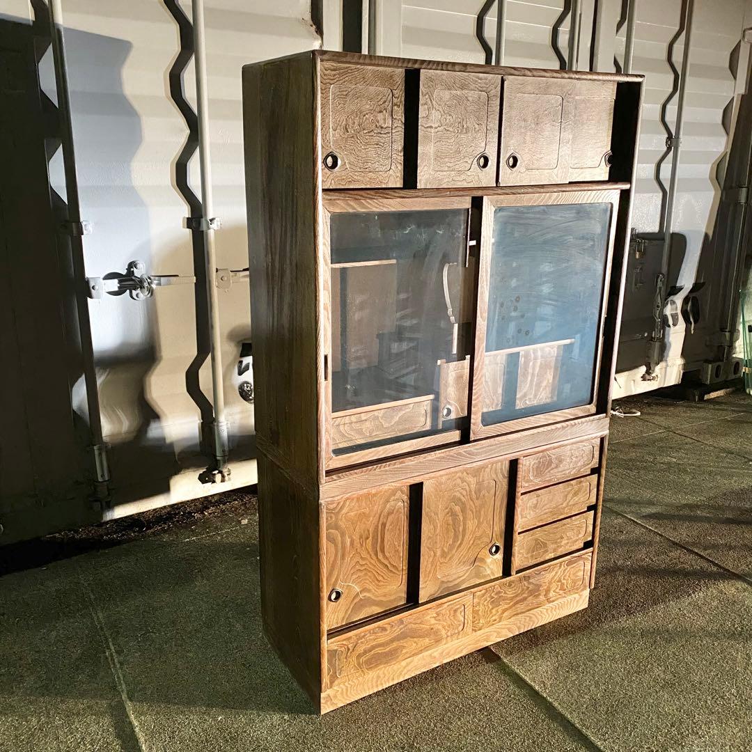 昭和レトロ アンティーク インテリア 古民家 茶箪笥 みせる収納家具