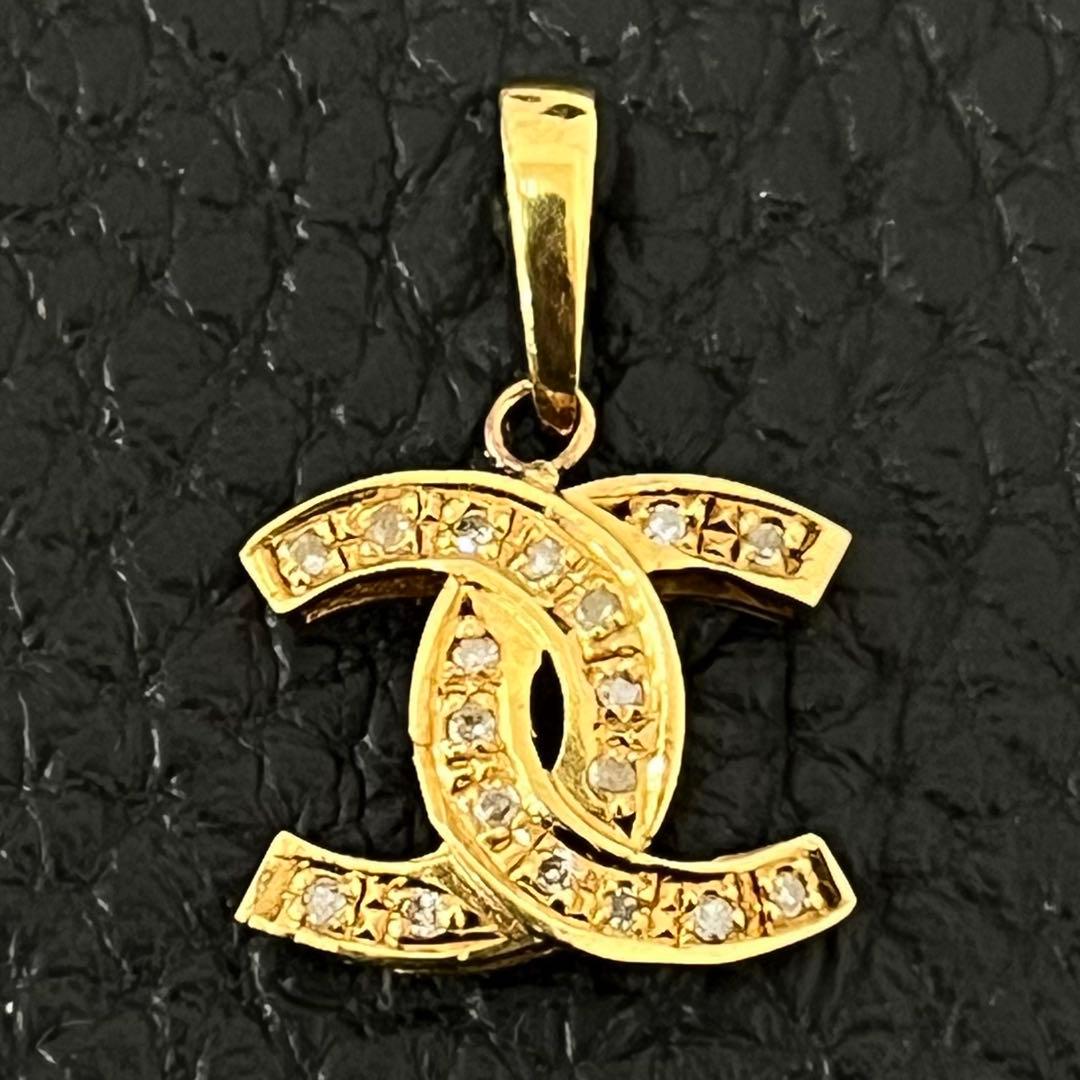 (C102909)K18 YG ネックレストップ ダイヤモンド0.1ct 18金