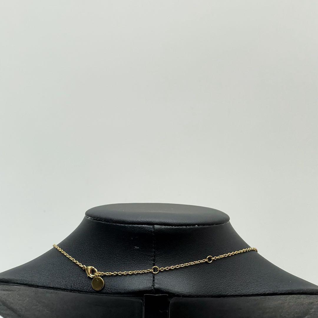 美品 ディオール Dior CDロゴ ラインストーン ネックレス ゴールド.