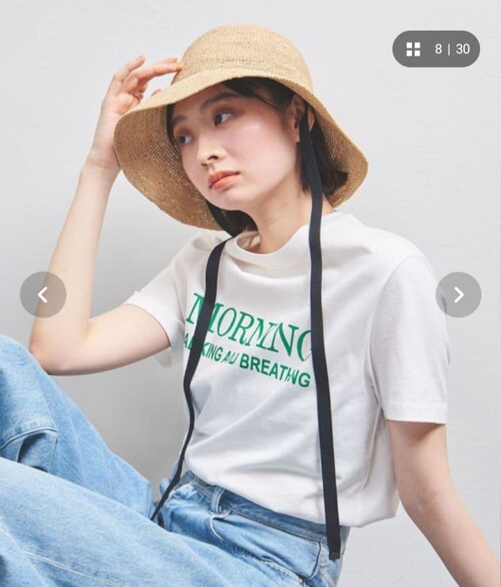 ✾未使用【UNITED ARROWS】RFAリボンハット/ナチュラル/UV✾