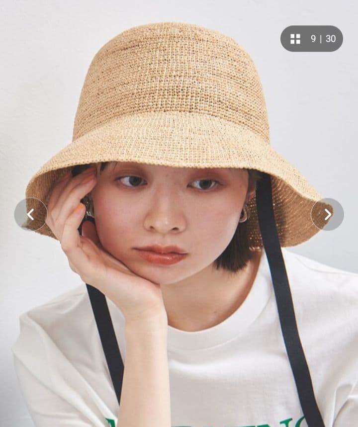 ✾未使用【UNITED ARROWS】RFAリボンハット/ナチュラル/UV✾