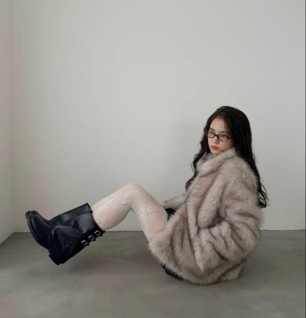 haek カラーファーコート　color fur coat