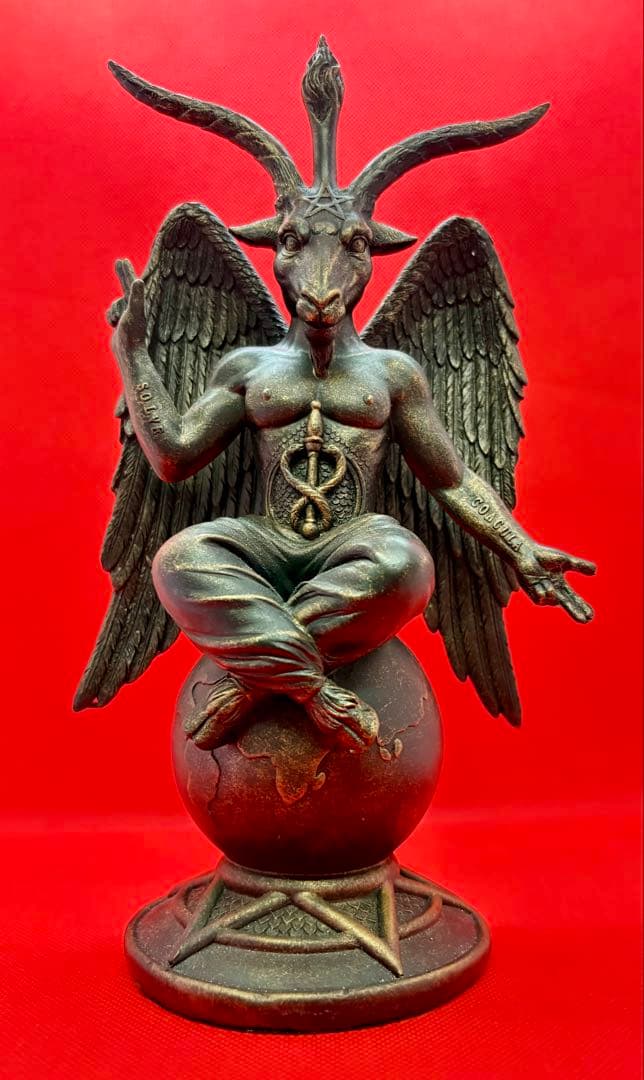 バフォメット像26cm2体セットエリファスレヴィ　テンプル騎士団バホメット置物