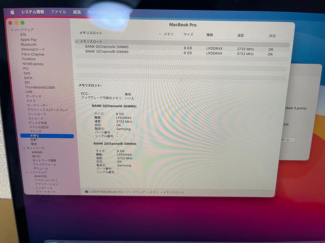 MacBook本体 MacBook Pro 13-inch I7 /16 GB/1 TB(SSD)