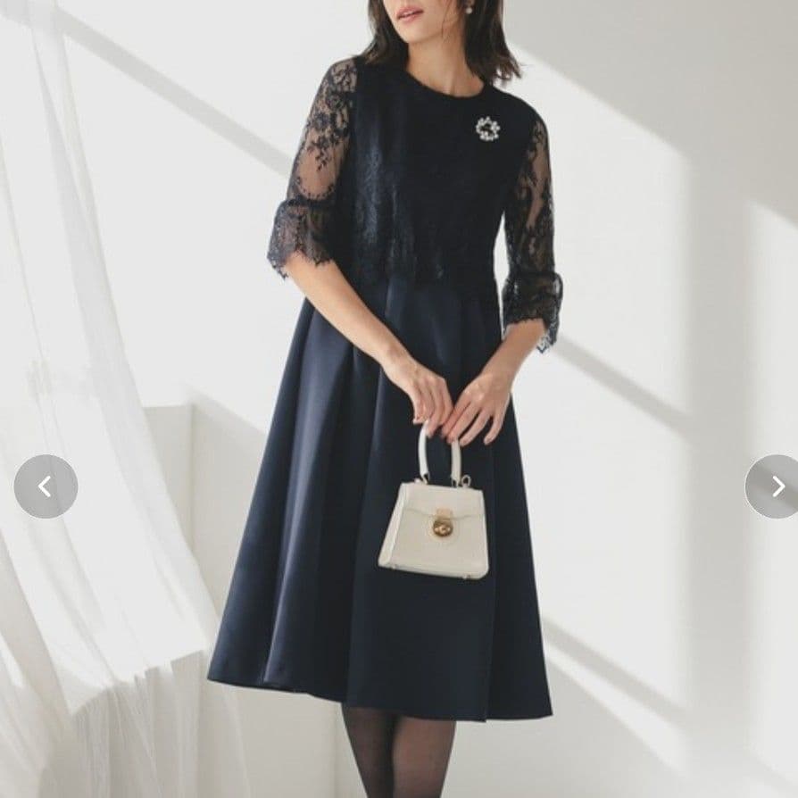 本日限定価格 フォーマル ママスーツ ワンピース ドレス ネイビー 卒業式