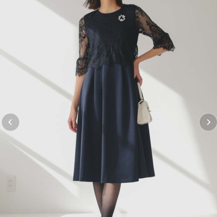 本日限定価格 フォーマル ママスーツ ワンピース ドレス ネイビー 卒業式