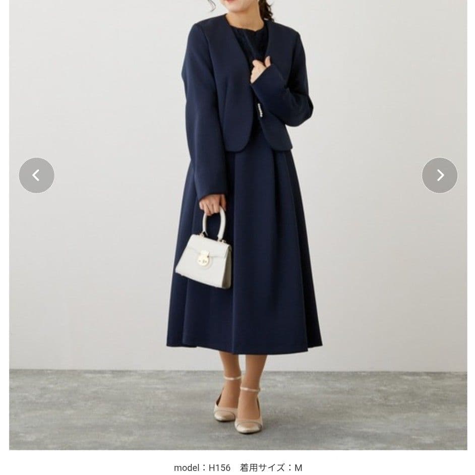 本日限定価格 フォーマル ママスーツ ワンピース ドレス ネイビー 卒業式