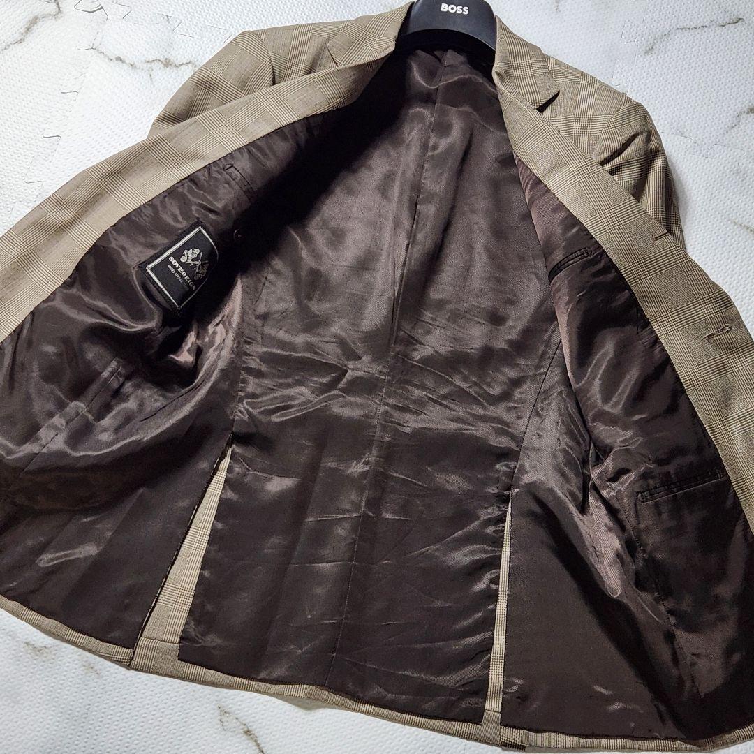 最高級✨ソブリン 3ピース カシミヤ シルク スーツ グレンチェック