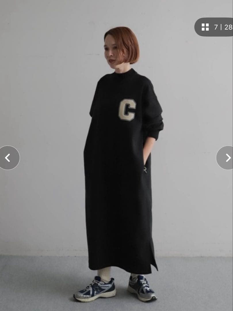 フラノライクカット　ワッペン付キワンピース