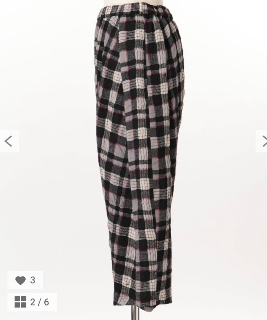 新品タグ付き　センソユニコ　慈雨 シュランケンチェック　パンツ　40