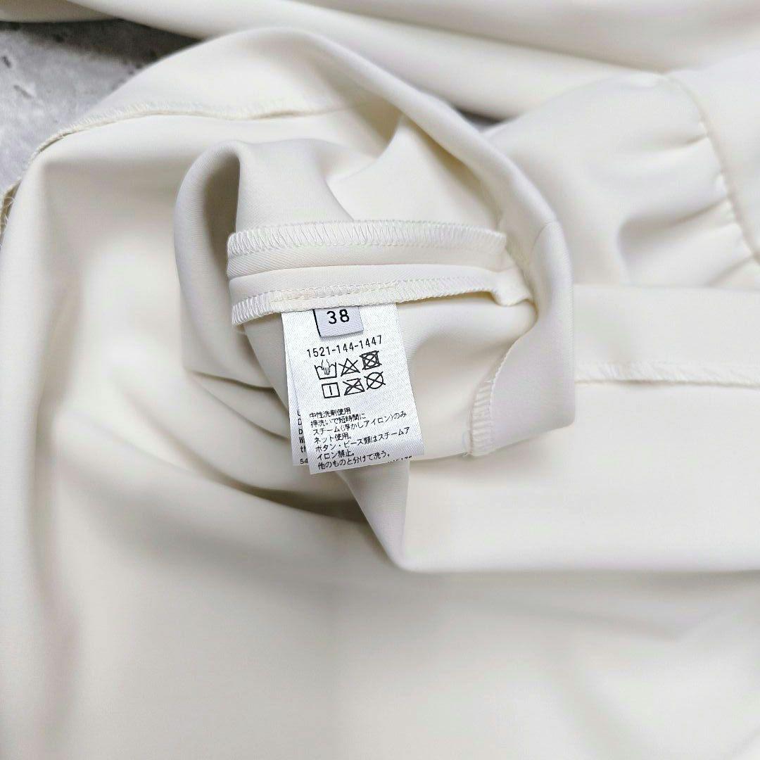 UNITED ARROWS SPONGY パールモチーフペプラムブラウス　38