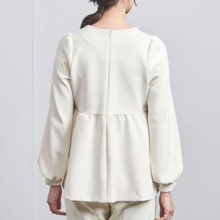 UNITED ARROWS SPONGY パールモチーフペプラムブラウス　38