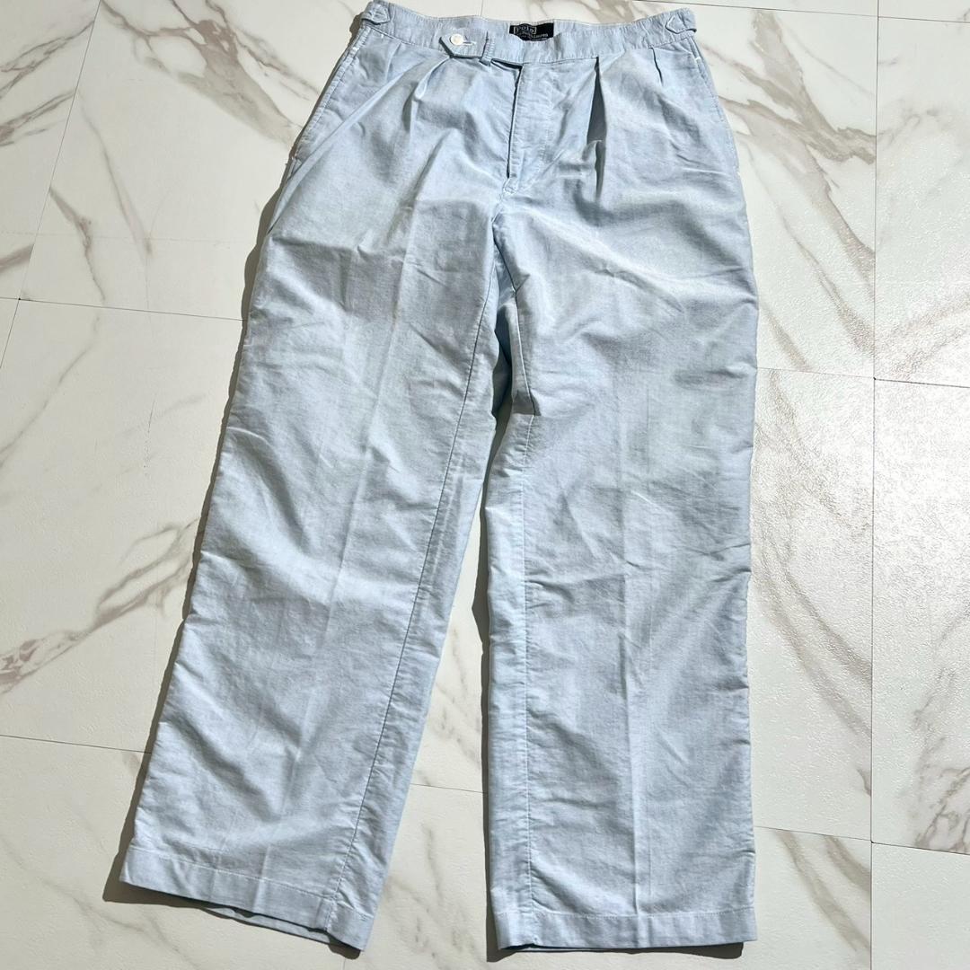 希少70s 80s　USA製　ラルフローレン　コットン　スラックス　アジャスター