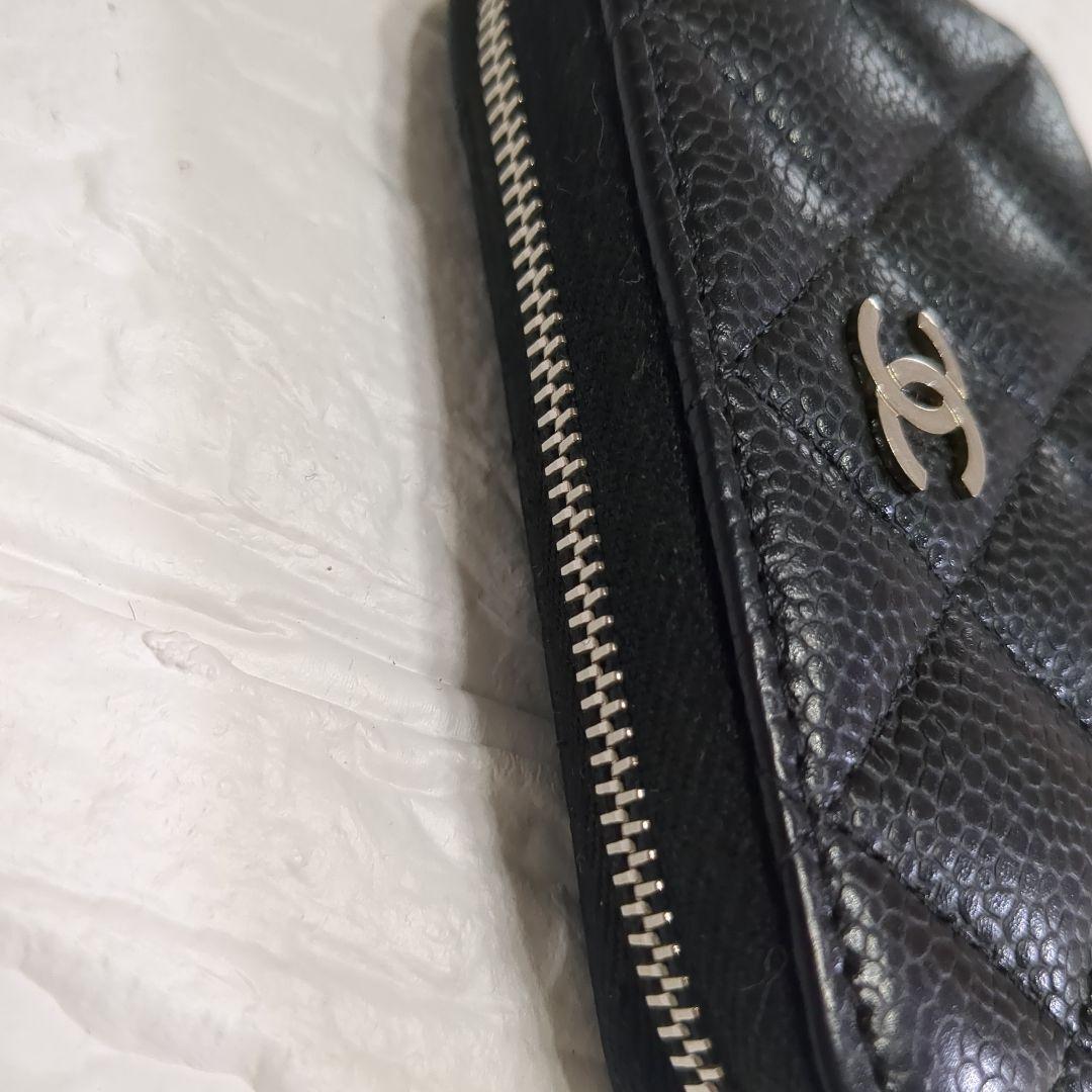 CHANEL シャネル マトラッセ ケース 小銭入れ 黒 シルバー