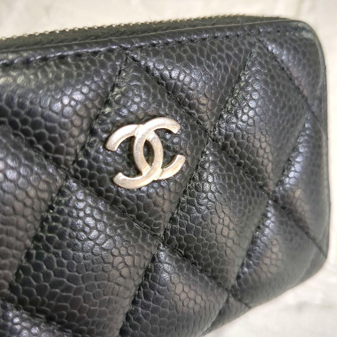 CHANEL シャネル マトラッセ ケース 小銭入れ 黒 シルバー
