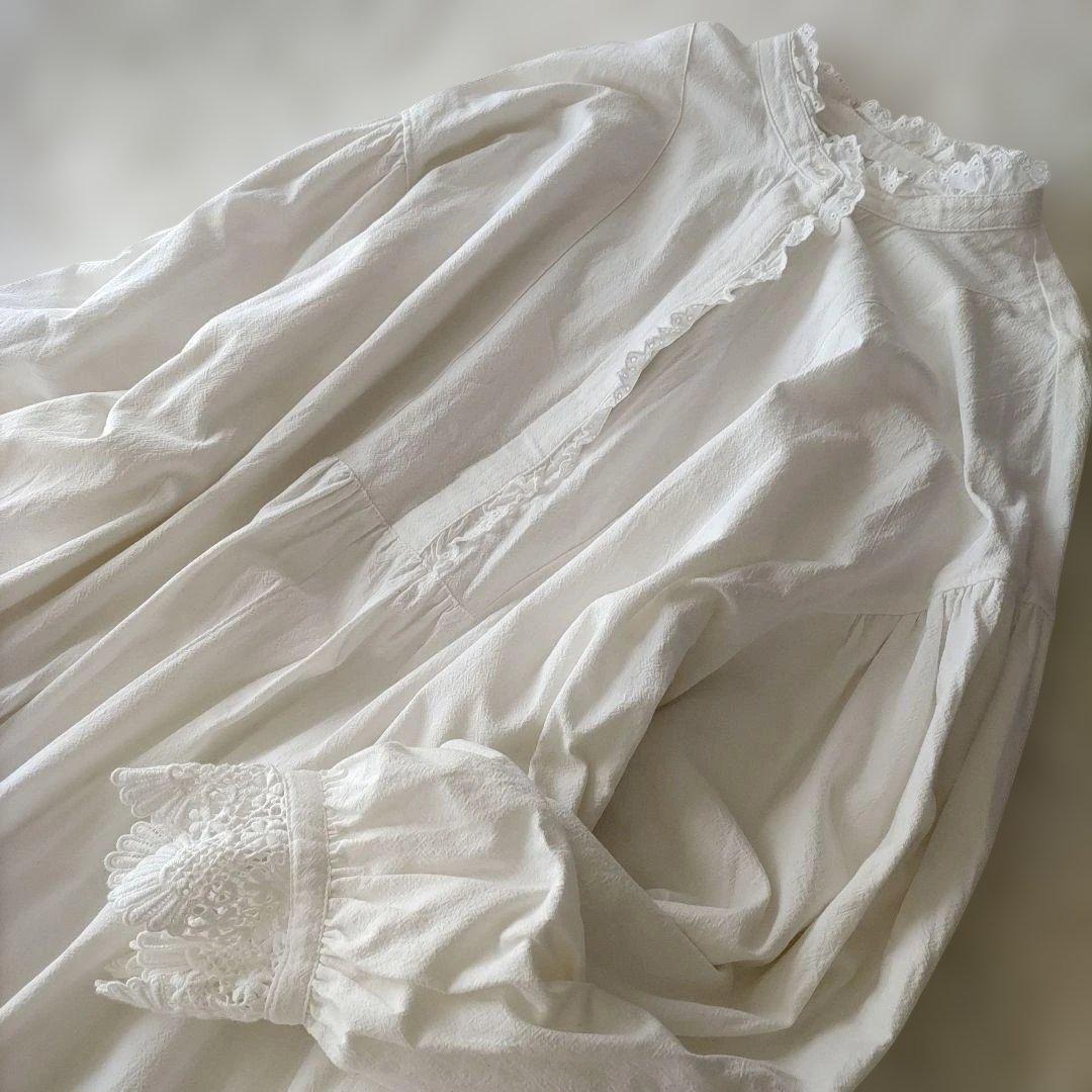 MEDE19F 大きいサイズ 3L ヴィンテージライク ネグリジェ風ワンピース