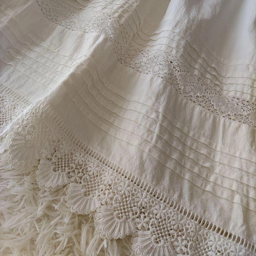 MEDE19F 大きいサイズ 3L ヴィンテージライク ネグリジェ風ワンピース