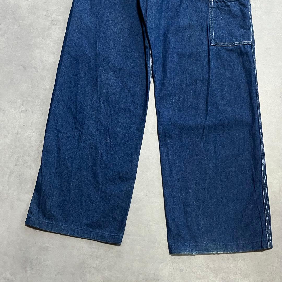 90's カーハート　星タグ　白ステッチ　ペインターパンツ　濃紺　ブルー　USA