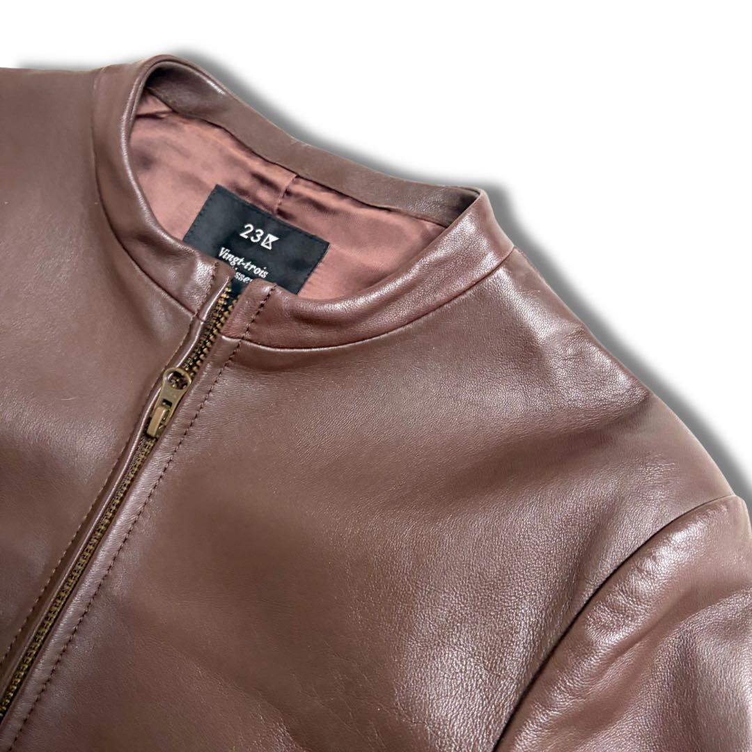 極美品✨23区 シングルライダース ジャケット ラムレザー 羊革 本革 40