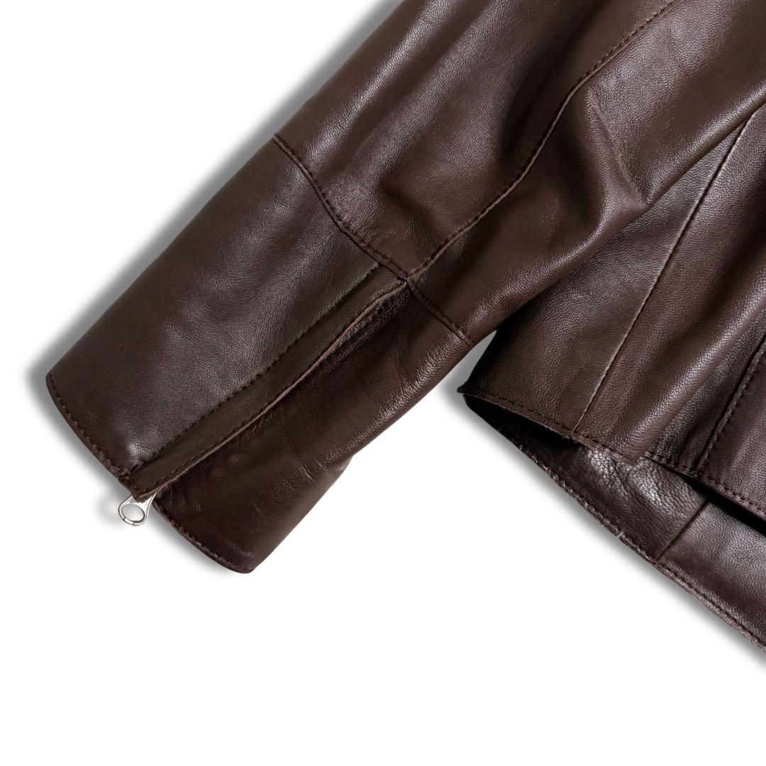 極美品✨23区 シングルライダース ジャケット ラムレザー 羊革 本革 40