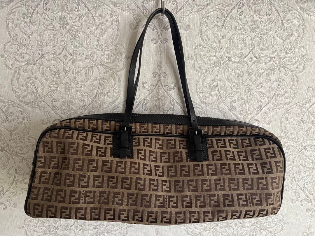 Fendi ボストンバッグ ブラウン キャンバス/レザー