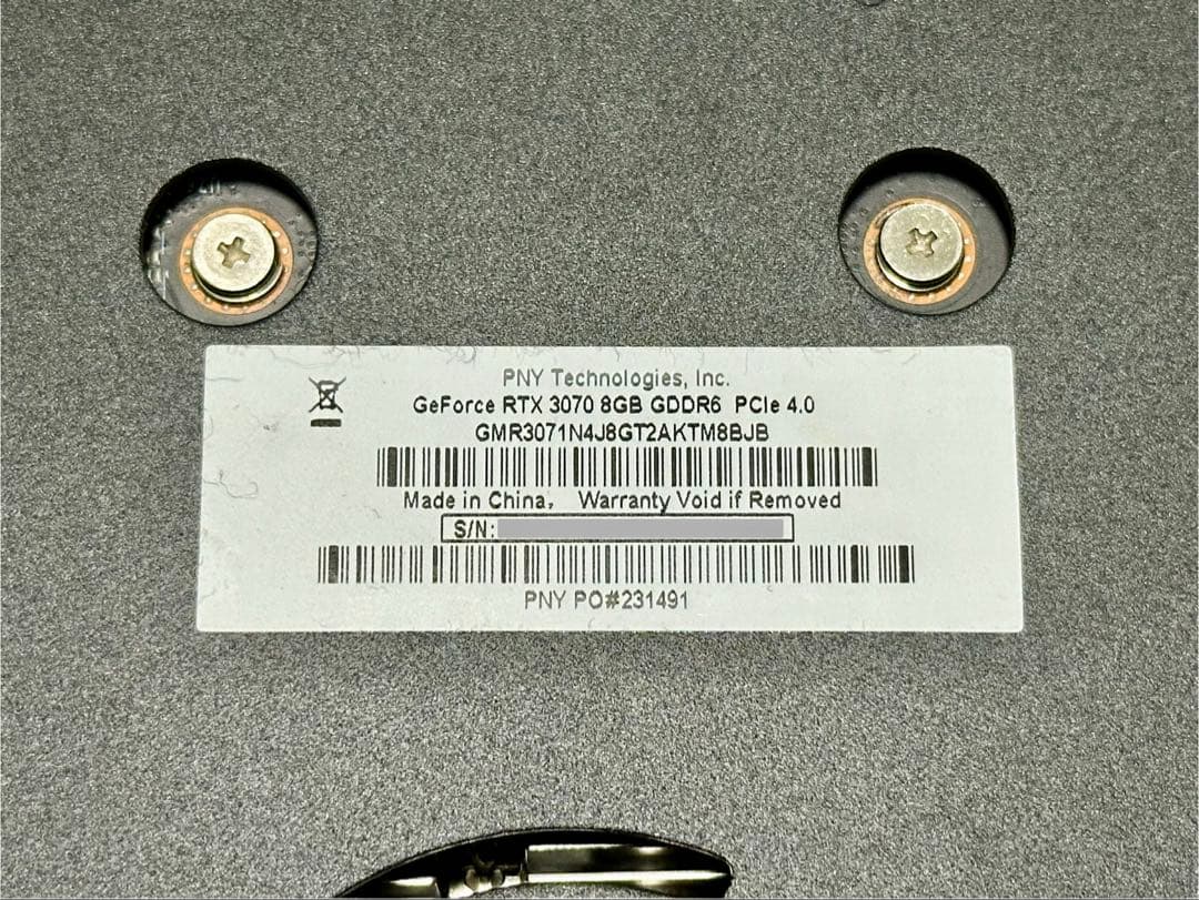 PNY GeForce RTX 3070 8GB 動作確認済 グラフィックボード
