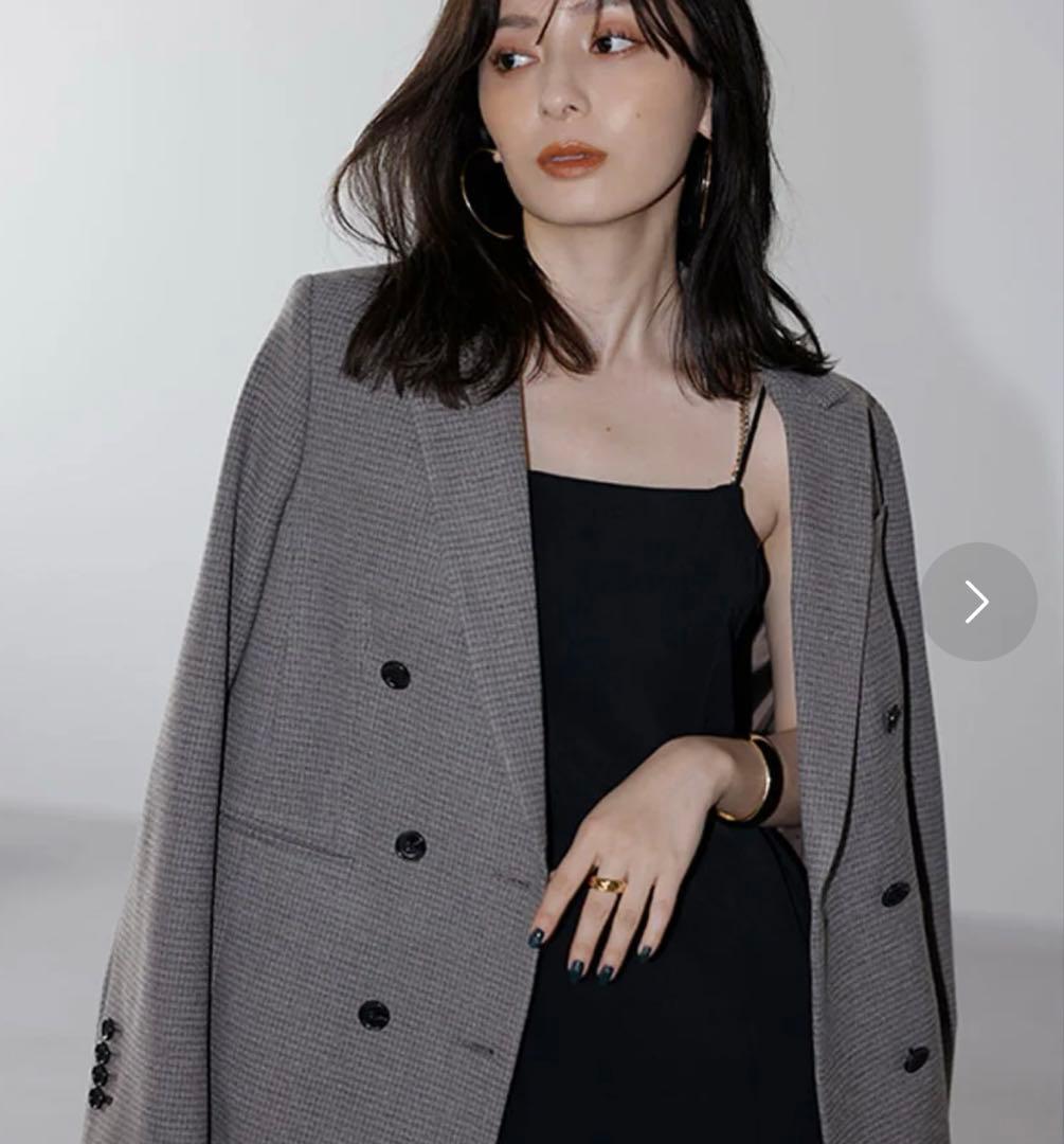 ánuans グレー ダブル　テーラードジャケット