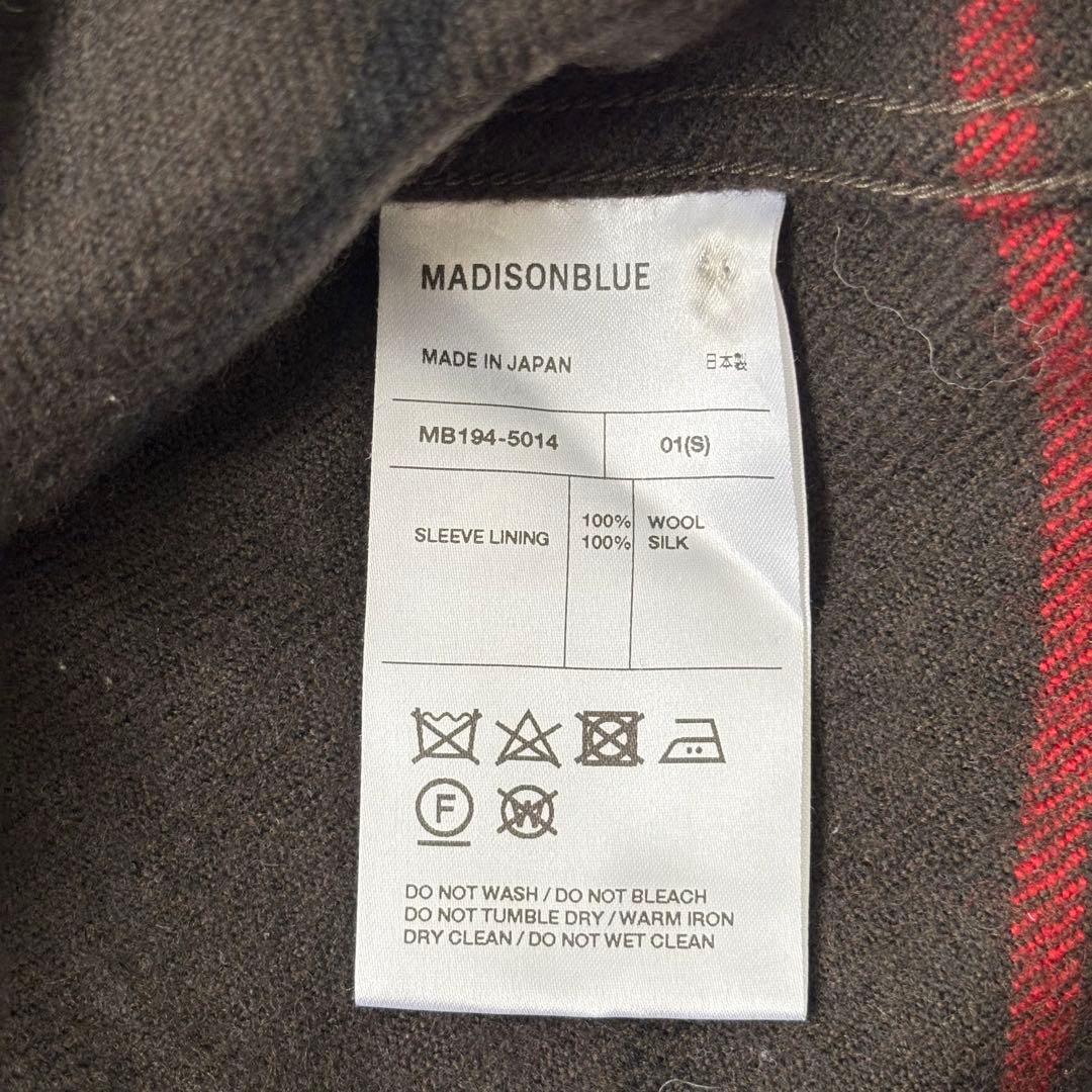 【美品】マディソンブルー ハンプトン チェック シャツジャケット 裏地シルク S