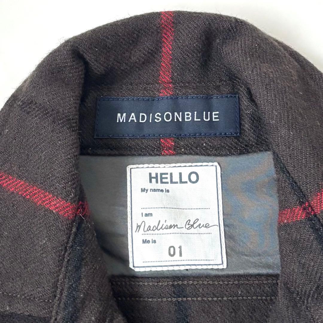【美品】マディソンブルー ハンプトン チェック シャツジャケット 裏地シルク S