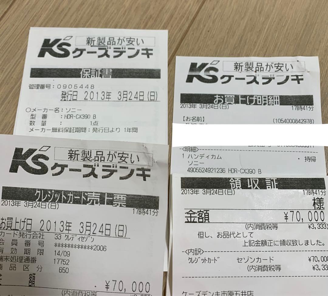 SONY ソニー　ビデオカメラ　HDR-CX390