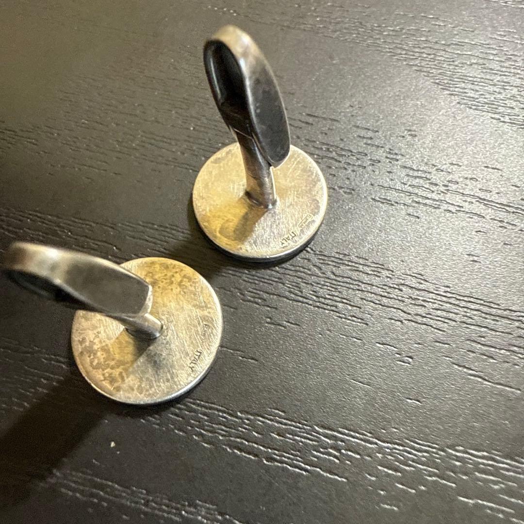 BVLGARI ブルガリ　オニキス/Ag925スターリングシルバーカフス　美品