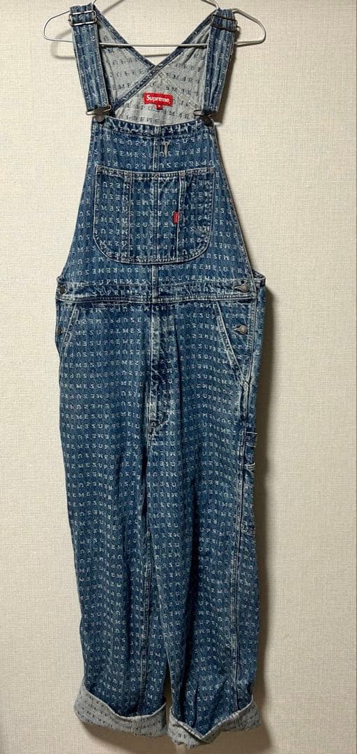 希少 supreme JacquardLogosDenimOveralls