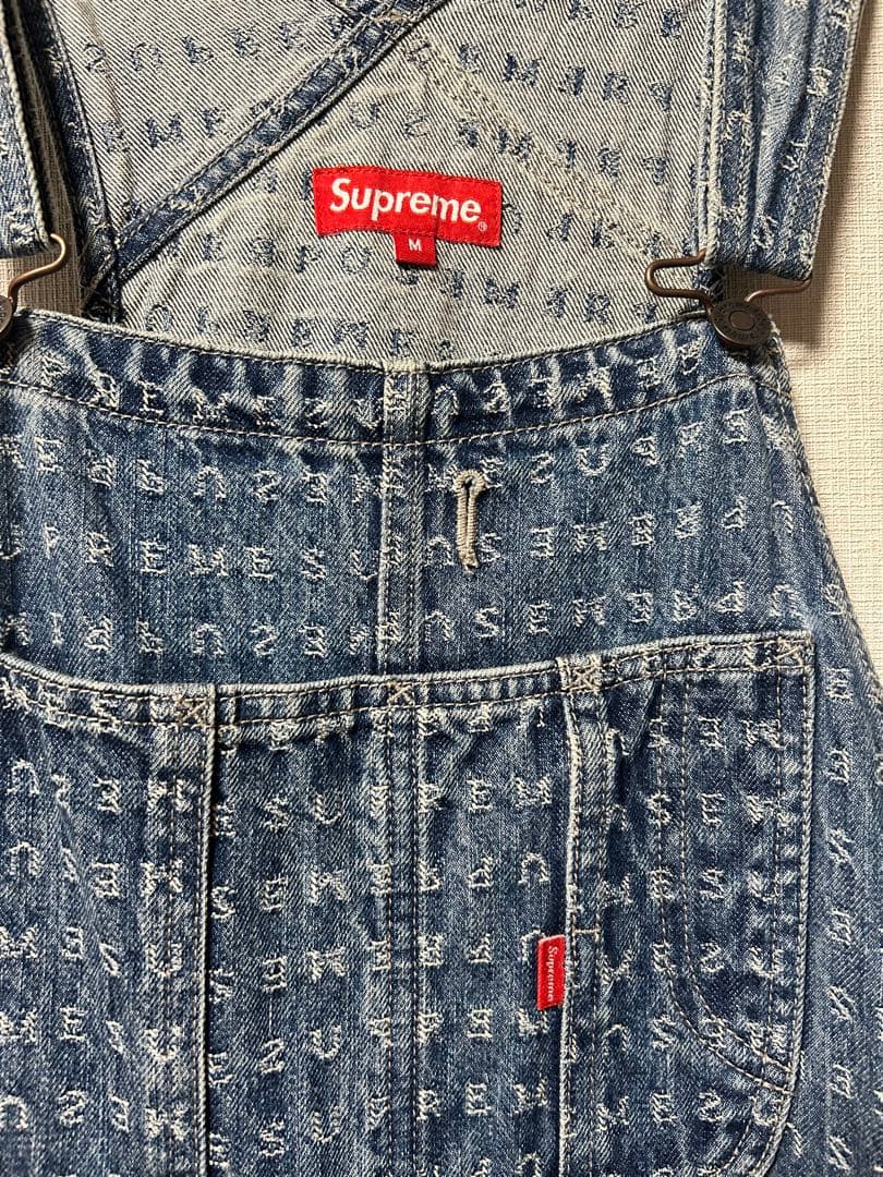 希少 supreme JacquardLogosDenimOveralls