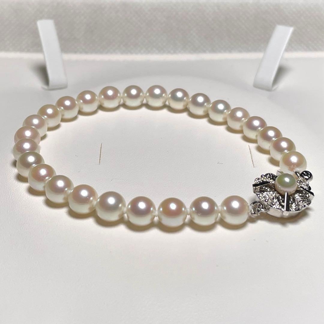 極上 花珠級 あこや真珠 ブレスレット アコヤパール 6.5〜6.8㎜ O614