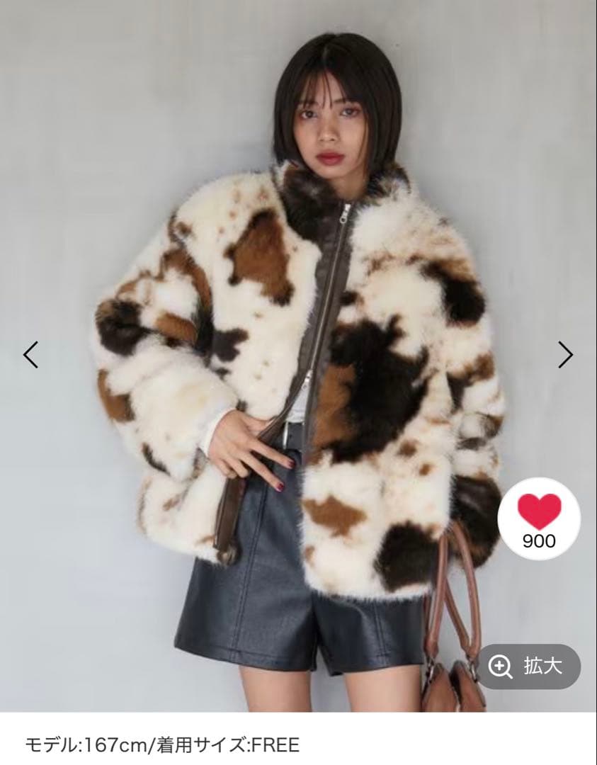 PAGEBOY ZIPUP キャットファーブルゾン ミックス