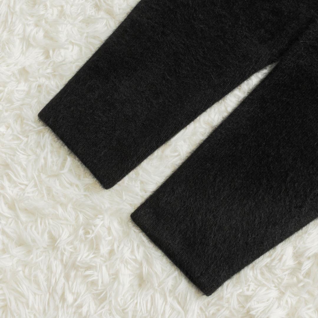 未使用 ELENDEEK ラクーンミックスダブルカーディガン ブラック ブルー