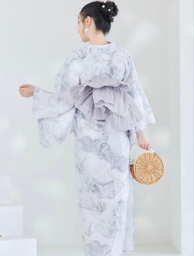 Riu sugar コラボ 大理石×百合柄浴衣 4点セット