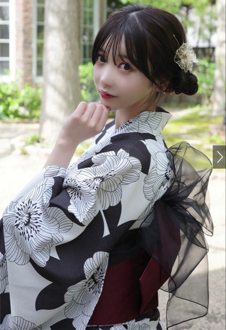 Riu sugar コラボ 大理石×百合柄浴衣 4点セット