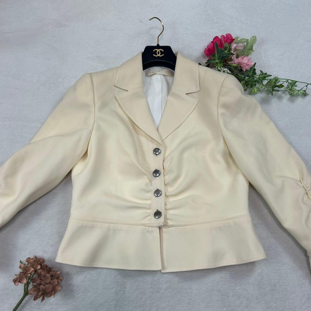 J690 M 12 ヴァレンティノ 袖フリル テーラードJKT レディース