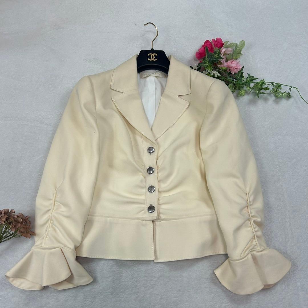 J690 M 12 ヴァレンティノ 袖フリル テーラードJKT レディース